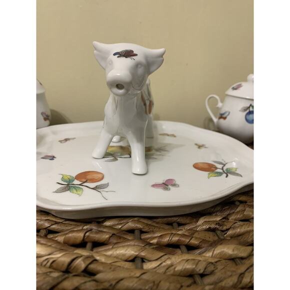 Tea Set Butterfly And Fruits With Cow Cream/ Milk Holder Fairy Cottage Farm Home - Picture 5 of 5